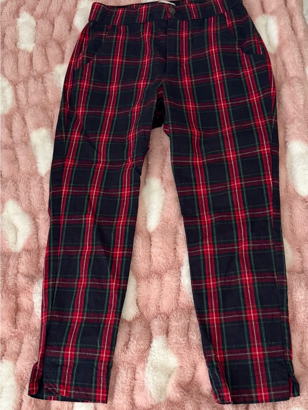 Hollister Women’s Red & Black Plaid Chinos Size Small